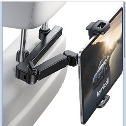 Lamicall Car Headrest Tablet Holder, 3 in 1 Extension Adjustable Arm Tablet Car Mount for Back Seat, Gifts Road Trip Essentials for Kids, for 4.7-11" 