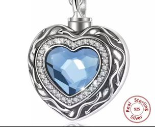 Sterling Silver Heart Locket Cremation Ashes Urn Necklace