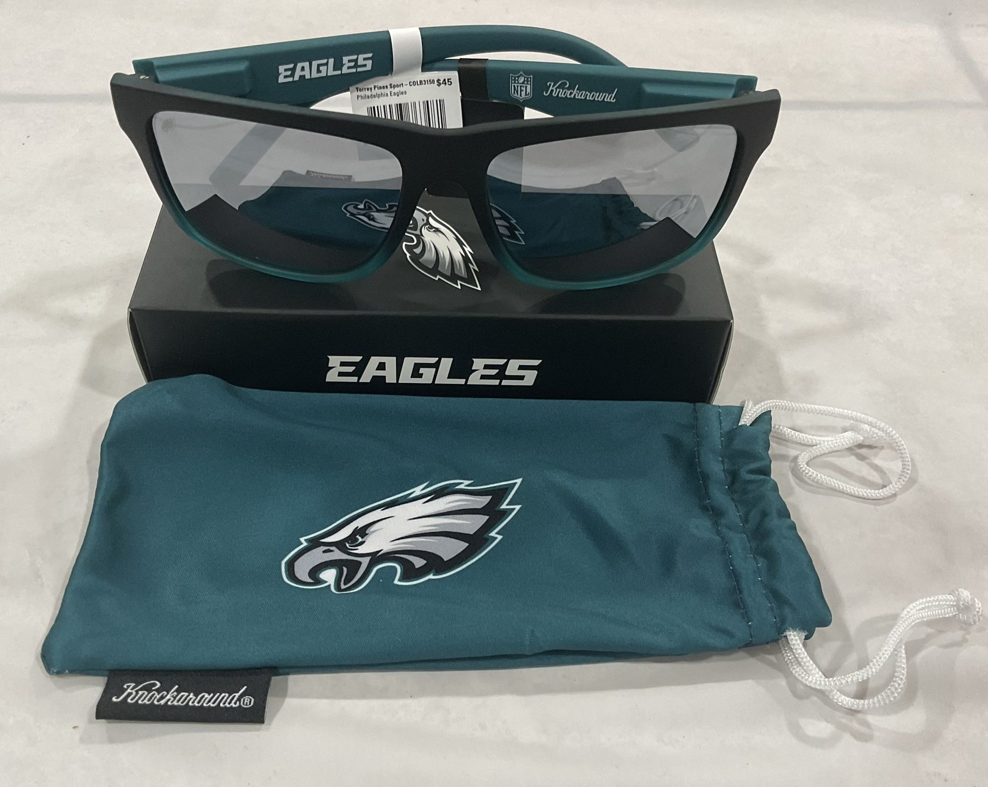 Knockaround Philadelphia Eagles Polarized Sunglasses/Torrey Pines Sport New!