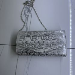 Faux Snake Skin Clutch Crossbody Bag 