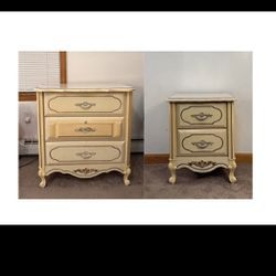 French Provincial Side Accent End Table Nightstands