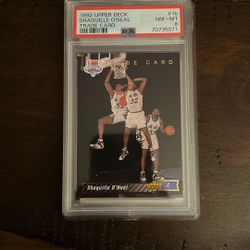 🔥👀 1992 SHAQUILLE O’NEAL (RC) UPPER DECK TRADE CARD #1b PSA 8 NBA Legend ⭐️