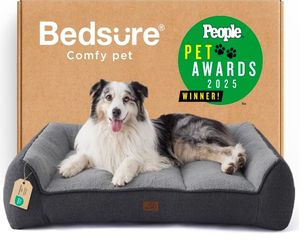 Bedsure SupportMax™ XL Orthopedic Dog Beds Large Sized Dog - Extra Thick Supportive Dogs Couch with Waterproof Washable Cover, Extra Large Comfort Pet