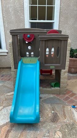 Step2 Woodland Climber II Kids Playset, Ages 2 –6 Years Old, Toddler Slide and Climbing Wall, Outdoor Playground for Backyard, Sturdy Plastic Frame