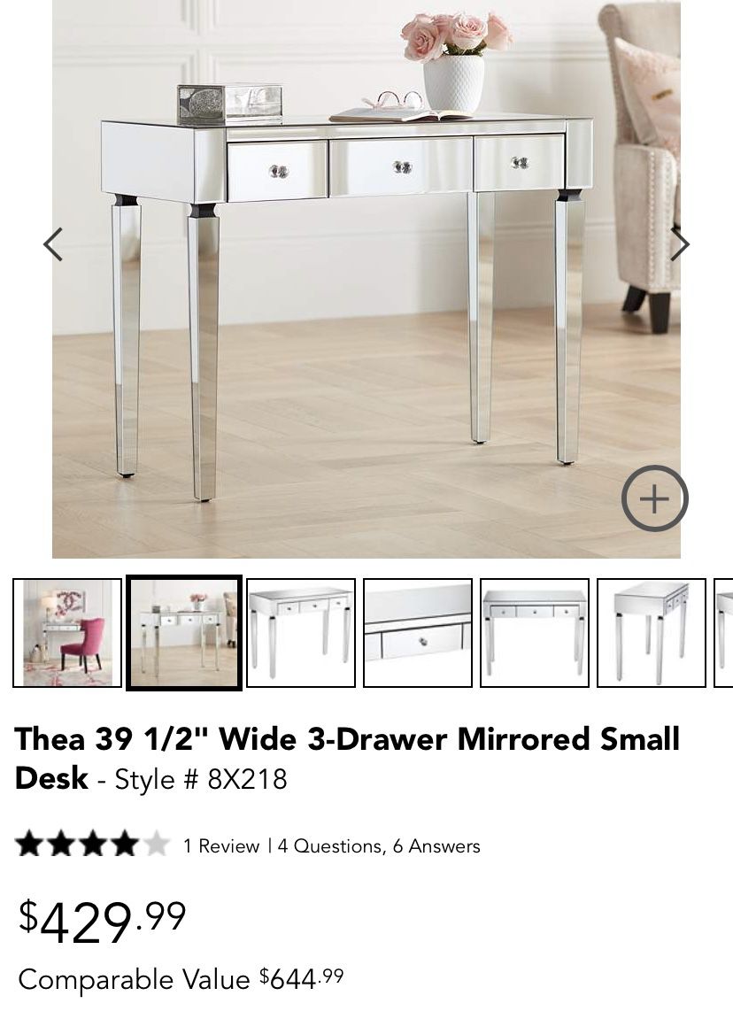 Brand New Lamps Plus Thea 39 1/2" Wide 3-Drawer Mirror Vanity Studio 55D. Best deal on the market. I have the box. Open and Inspected.