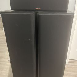 Klipsch KG 5.5 KM6 Black Satin Floor Standing Speakers & KV-1 Center Vintage