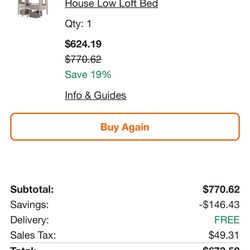 Donco Kids Grey Rustic Sand Full House Low Loft Bed