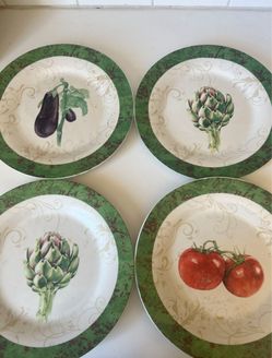 Set of 4 Vegetable Dinner Plates