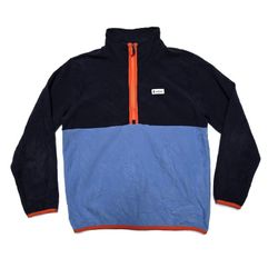 Cotopaxi Fleece Pullover Mens Large Amado Sweater Blue Colorblock 1/4 Zip