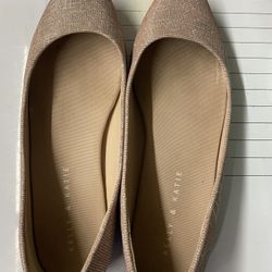 Kelly & Katie Peach Glitter Flats 7.5 M