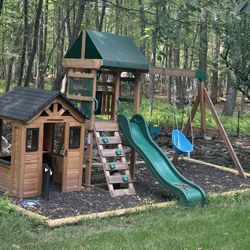 Swing Set With Matching Side House
