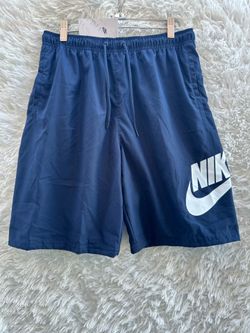 Nike Navy Blue Active Shorts with white logo Size: small, large