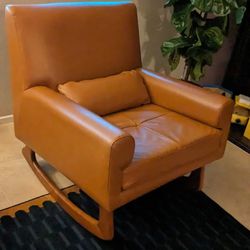 Faux Leather Rocking Chair 