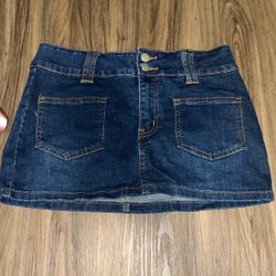 Fashion Nova Dark Wash Mini Skirt