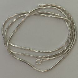 925 Silver 23.75” 2mm snake chain necklace Unisex