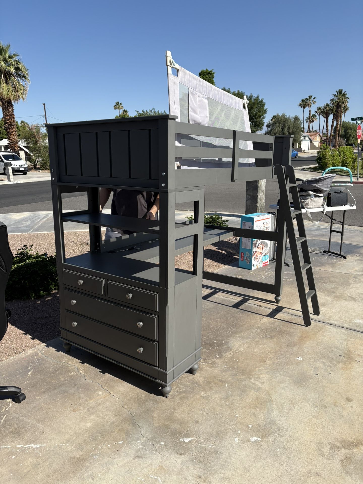 Bed Set With 4 Drawers, Desk, With Full Mattress