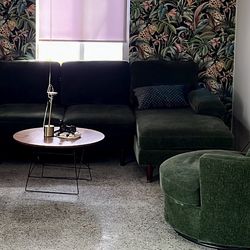 Sofa Sectional Couch Chenille Velvet