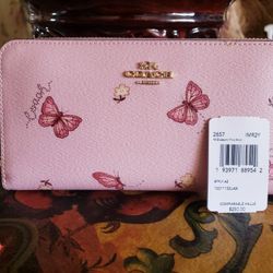 Coach Blossom Pink Butterfly Clutch Wallet. Brand New With Tags. Rare. Retired.