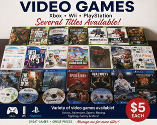 Video Games Various Titles and Consoles