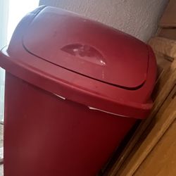 Red Kitchen Tall Trash Can 