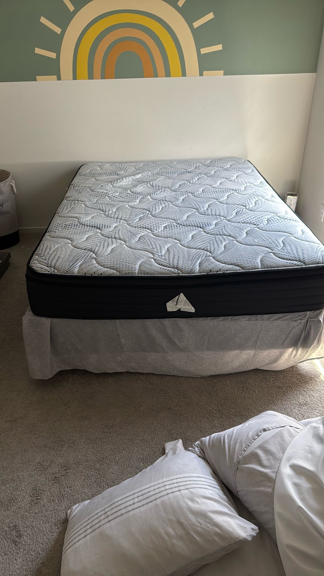 Queen Size Mattress, Box Spring, And Bed Frame For Sale