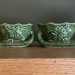 2 Christmas Sleigh Candle Holders