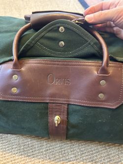 Orvis Battenkill Made In Usa, Leather Canvas Brass Large Duffel Bag