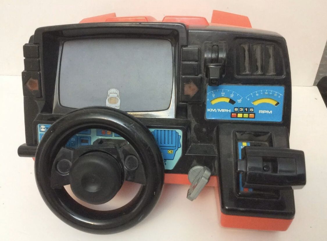 Vintage 1985 Playmates Fun-to-Drive Dashboard Racing Game Red Corvette
