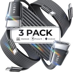  [3.3+3.3+6.6FT USB C to USB C Cable for iPad Pro 13 12.9 11 inch, iPad Air 5 4, Mini 6,3-Pack 60W iPad Charger Cord Fast Charging for iPad 2024,MacBo