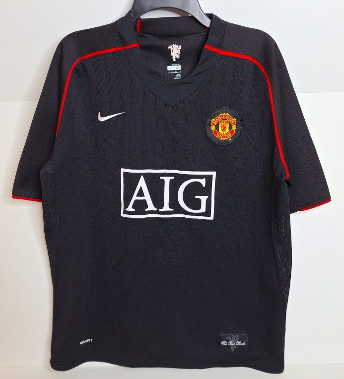 Nike Manchester United Black Ronaldo #7 Football Soccer Jersey Men Sz XL AIG