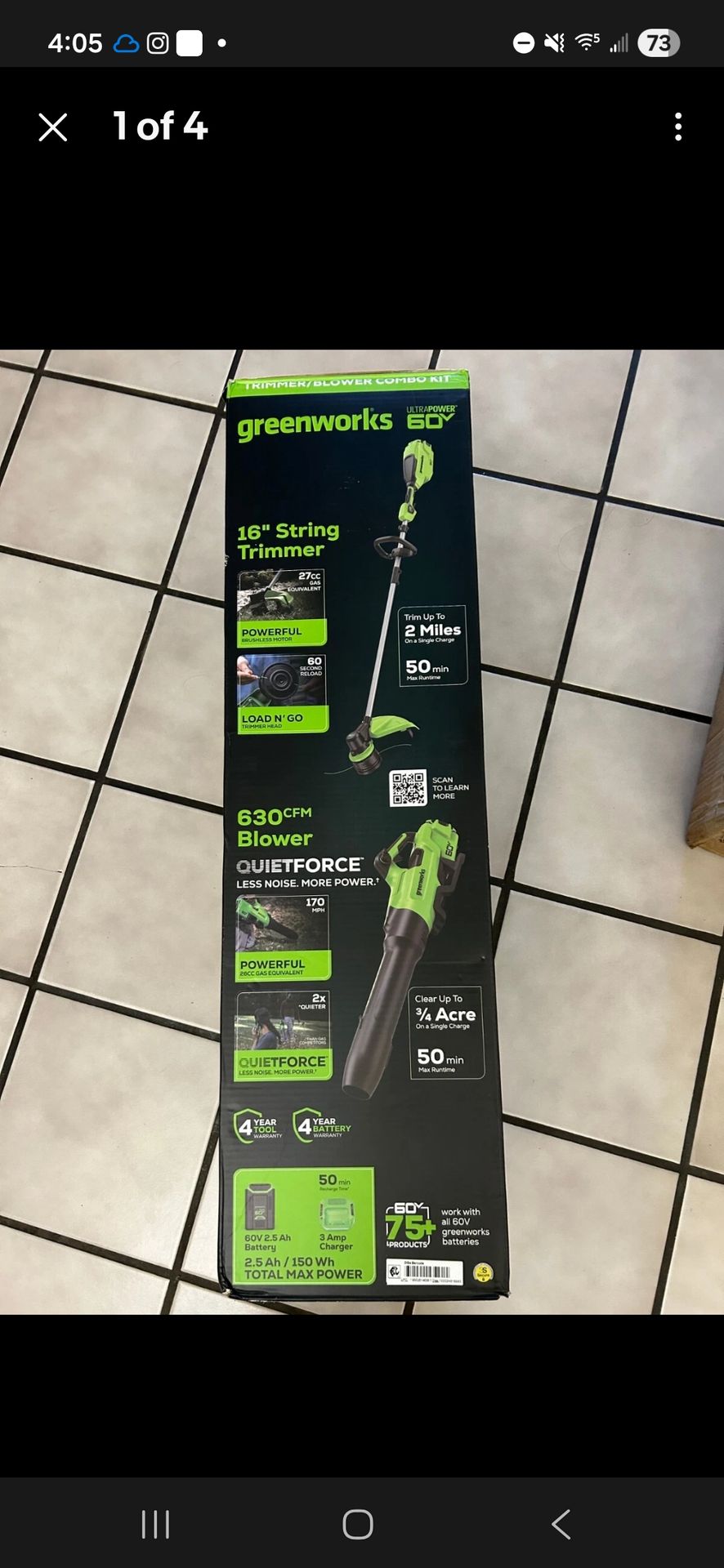Greenworks Pro 60V 16-Inch Cordless String Trimmer and Leaf Blower Combo Kit