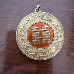 Vintage 1960s Peking Jewelry Cloisonne Enamel Pendant Necklace