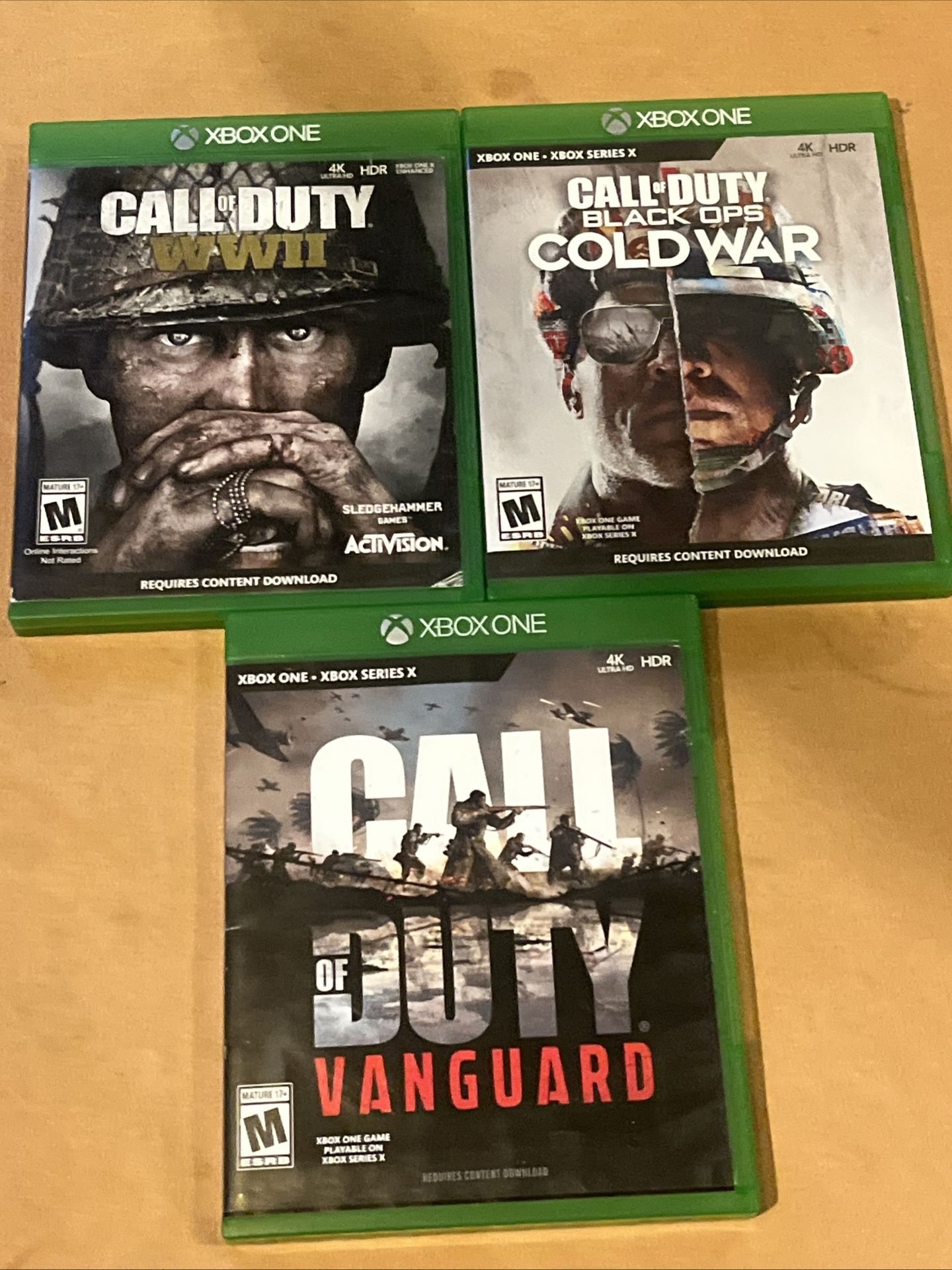Call of Duty Lot of 3 (Microsoft Xbox One) - Vanguard/ Cold War/ WWII