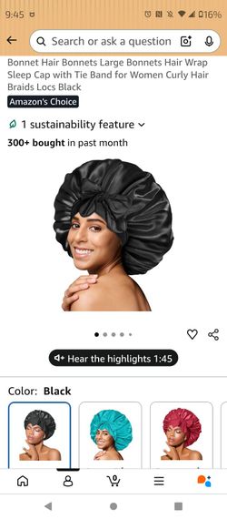 BONNET QUEEN Silk Bonnet for Sleeping Satin Bonnet Hair Bonnets Large Bonnets Hair Wrap Sleep Cap with Tie Band for Women Curly Hair