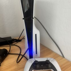 PS5 Slim With Disk Drive Attached 