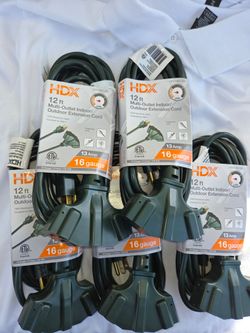 12ft. Mulit Outlet indoor/Outdoor Extension Cord  $5 ea. Brand  New (Price Is Firm)