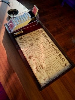 Blackjack Training Board 12x18 Engraved Wood Art