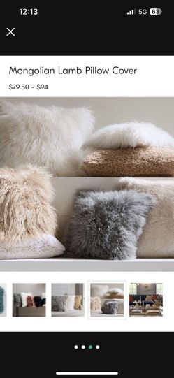 West Elm Mongolian Lamb Pillow Cover/ Insert