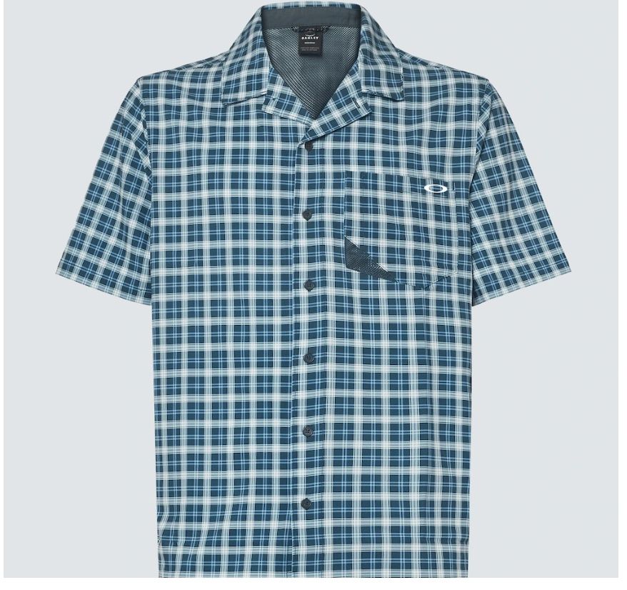 Oakley Blue Black Plaid GOLF RDTC Buttondown XXL