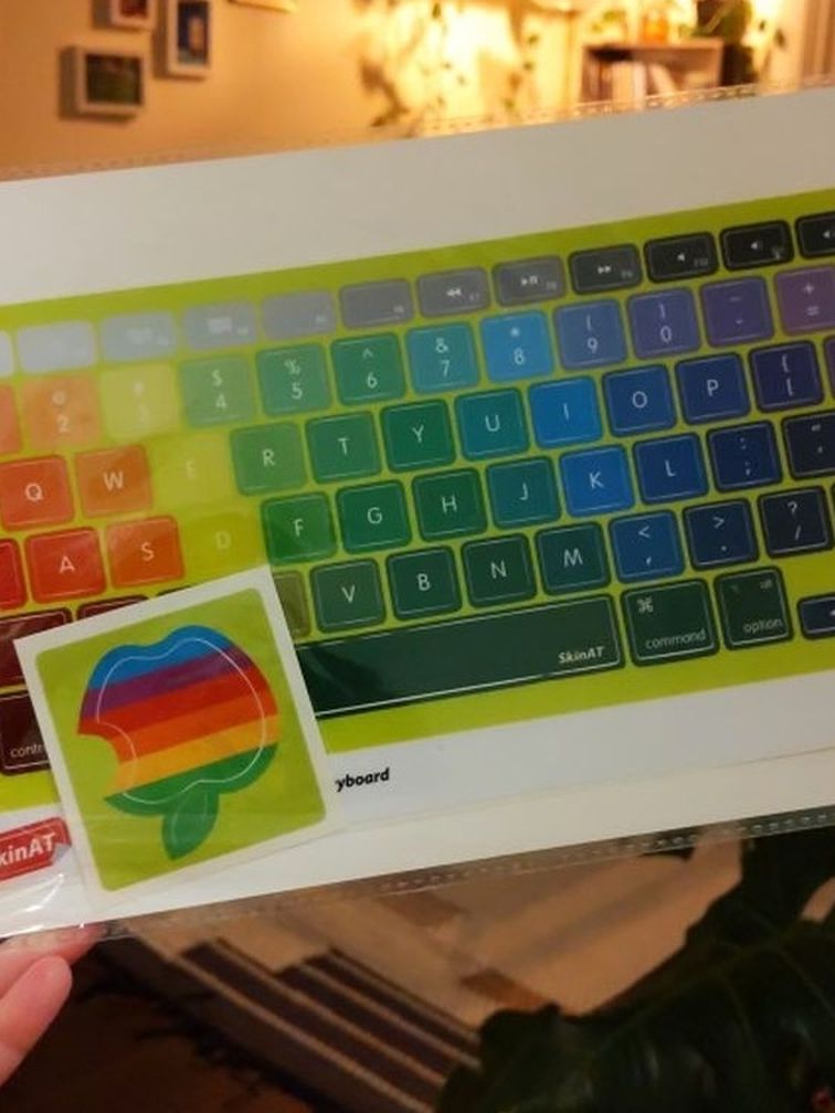 Macbook Rainbow Keyboard & Apple Stickers