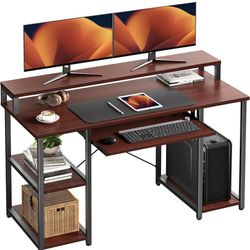 Home Office Computer Desk w/ Monitor Stand, Writing Desk Table, and Keyboard Tray - BRAND NEW