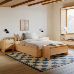 New Article Queen Platform Bed – Article Leif White Oak – $799 Retail – Open Box – Delivery Avail