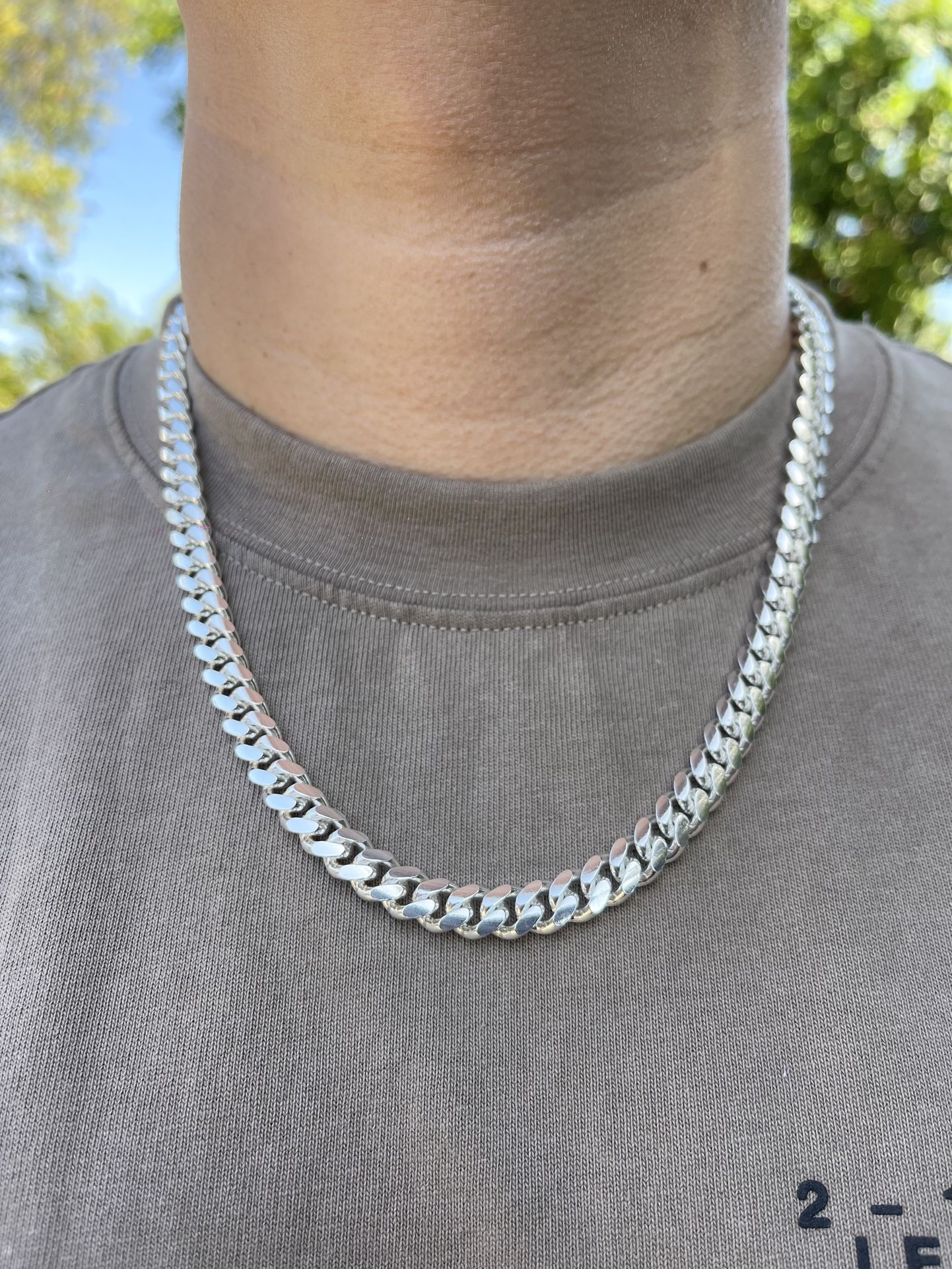 Silver Cuban Link Chain 22”