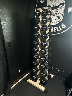 Rep Fitness urethane dumbbell set 5LB-50LB