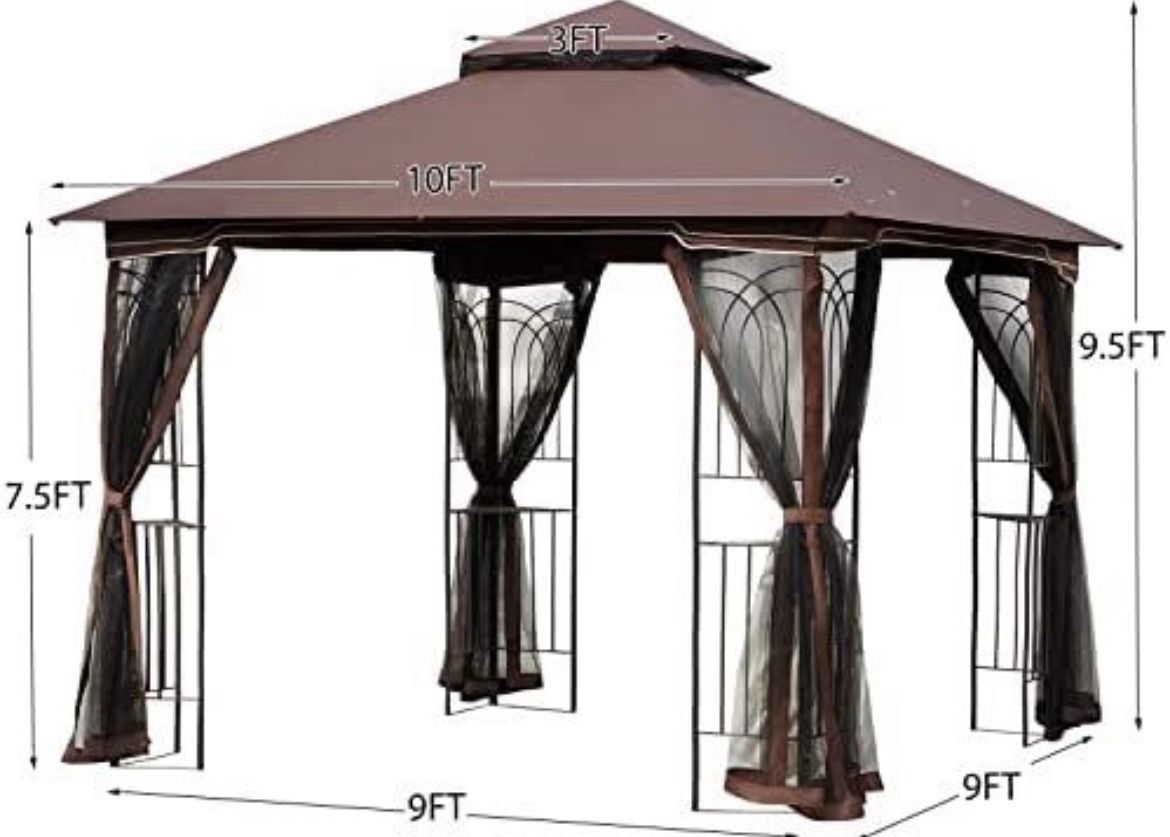 Outdoor Gazebos for Patios 10X10, Outdoor Canopy Gazebo Pop Up Gazebo