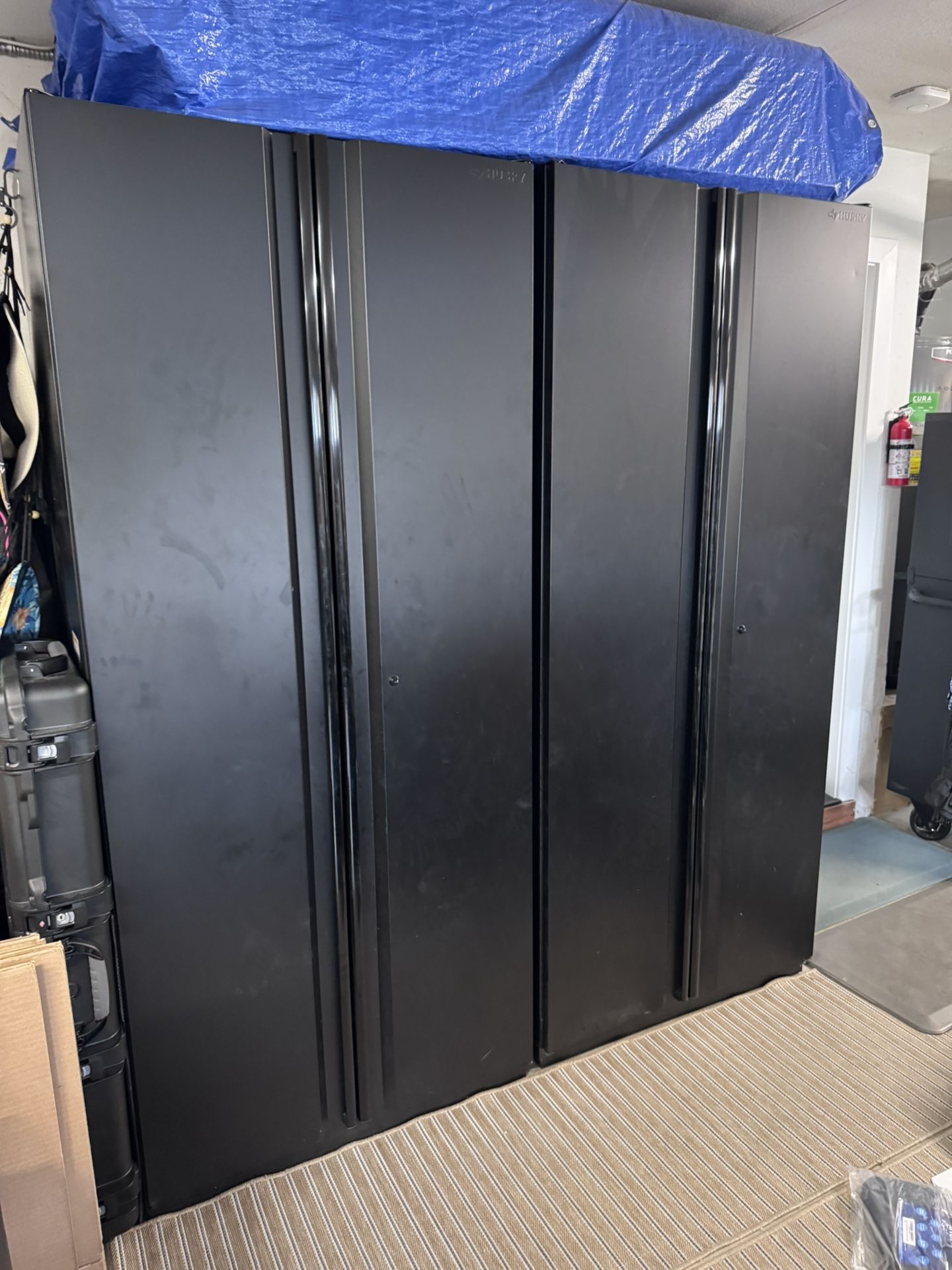 Heavy Duty Welded 20-Gauge Steel Freestanding Garage Cabinet in Black (36 in. W x 81 in. H x 24 in. D)