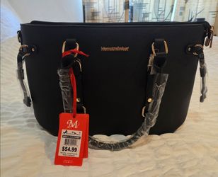 Montana West Handbag Black with Gold
