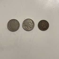 Liberty Nickel with CENTS, Buffalo Nickel and Indian Head Cent