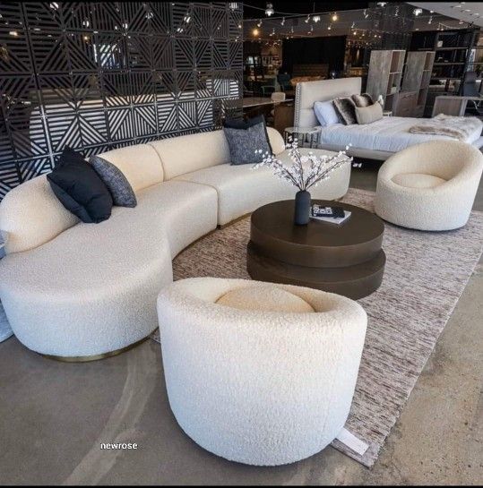 ✨️Fast Delivery 📌 Best Price 📌 
Cloe Ivory Boucle Curved LAF Sectional
Ashley 