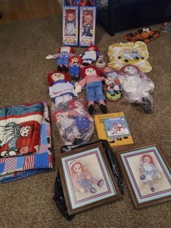 I have raggedy ann n andy things for sale need gone picture frames two blankets books need gone make me a offer take it all or buy what u want